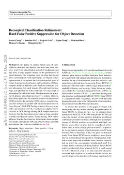 Decoupled Classification Refinement: Hard False Positive Suppression for
  Object Detection