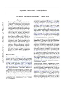 Dropout as a Structured Shrinkage Prior