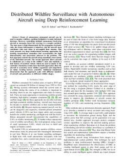 Distributed Wildfire Surveillance with Autonomous Aircraft using Deep
  Reinforcement Learning