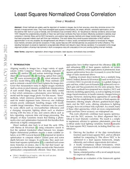 Least Squares Normalized Cross Correlation
