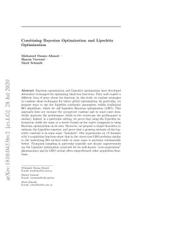 Combining Bayesian Optimization and Lipschitz Optimization