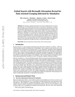 Global Search with Bernoulli Alternation Kernel for Task-oriented
  Grasping Informed by Simulation