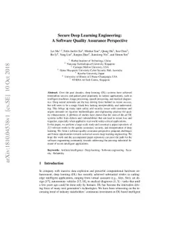 Secure Deep Learning Engineering: A Software Quality Assurance
  Perspective