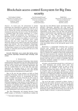 Blockchain access control Ecosystem for Big Data security