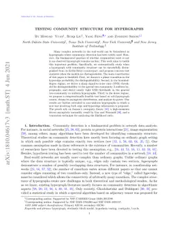 Testing Community Structures for Hypergraphs