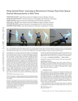 Deep Inertial Poser: Learning to Reconstruct Human Pose from Sparse
  Inertial Measurements in Real Time