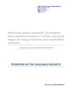 Monitoring spatial sustainable development: Semi-automated analysis of
  satellite and aerial images for energy transition and sustainability
  indicators