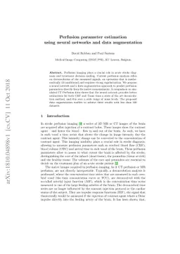 Perfusion parameter estimation using neural networks and data
  augmentation