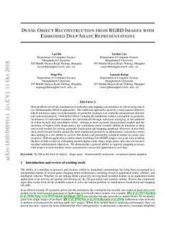 Dense Object Reconstruction from RGBD Images with Embedded Deep Shape
  Representations