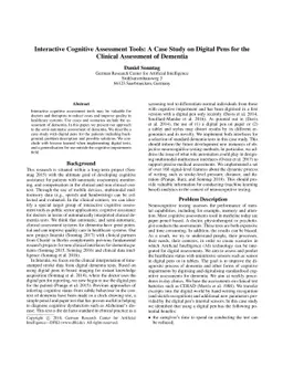 Interactive Cognitive Assessment Tools: A Case Study on Digital Pens for
  the Clinical Assessment of Dementia