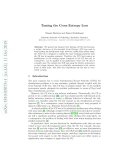 Taming the Cross Entropy Loss