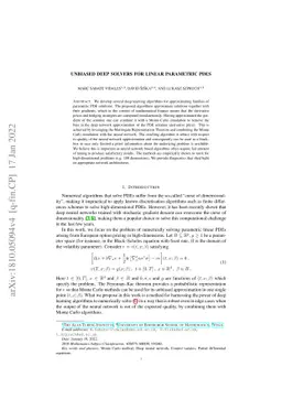 Unbiased deep solvers for linear parametric PDEs