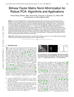 Bilinear Factor Matrix Norm Minimization for Robust PCA: Algorithms and
  Applications