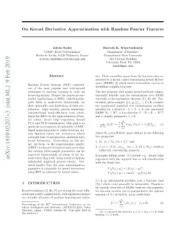 On Kernel Derivative Approximation with Random Fourier Features