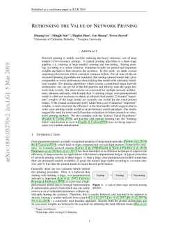 Rethinking the Value of Network Pruning