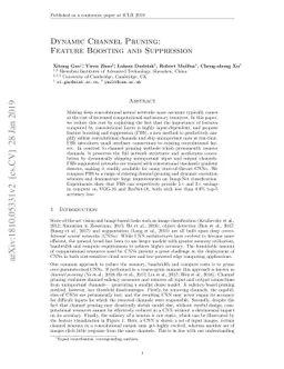 Dynamic Channel Pruning: Feature Boosting and Suppression