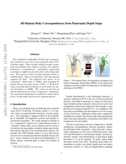4D Human Body Correspondences from Panoramic Depth Maps