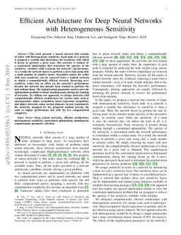 Efficient architecture for deep neural networks with heterogeneous
  sensitivity