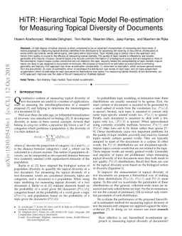 HiTR: Hierarchical Topic Model Re-estimation for Measuring Topical
  Diversity of Documents