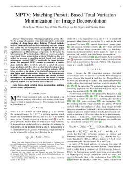 MPTV: Matching Pursuit Based Total Variation Minimization for Image
  Deconvolution