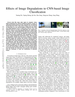 Effects of Image Degradations to CNN-based Image Classification