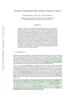 Tuning Fairness by Balancing Target Labels