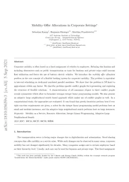 Mobility Offer Allocations in Corporate Settings