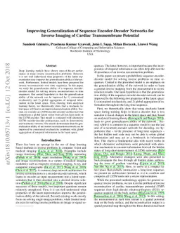 Improving Generalization of Sequence Encoder-Decoder Networks for
  Inverse Imaging of Cardiac Transmembrane Potential