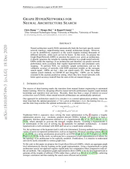 Graph HyperNetworks for Neural Architecture Search