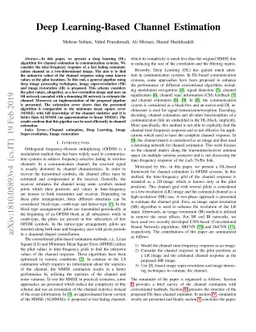 Deep Learning-Based Channel Estimation