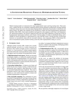A System for Massively Parallel Hyperparameter Tuning