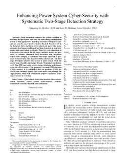 Enhancing Power System Cyber-Security with Systematic Two-Stage
  Detection Strategy