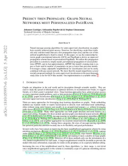 Predict then Propagate: Graph Neural Networks meet Personalized PageRank
