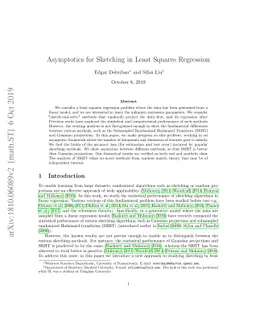 Asymptotics for Sketching in Least Squares Regression