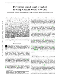 Polyphonic Sound Event Detection by using Capsule Neural Networks
