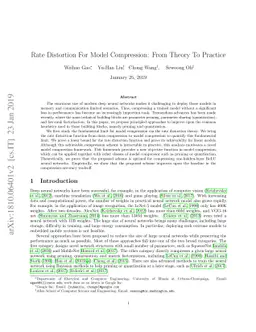 Rate Distortion For Model Compression: From Theory To Practice