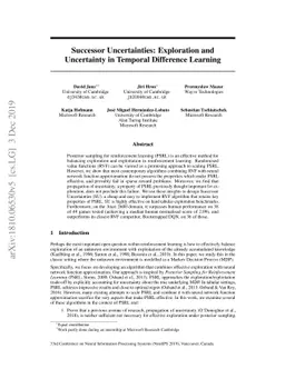 Successor Uncertainties: Exploration and Uncertainty in Temporal
  Difference Learning