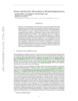 Poincaré GloVe: Hyperbolic Word Embeddings