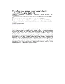 Deep learning-based super-resolution in coherent imaging systems