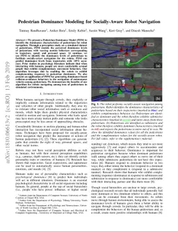 Pedestrian Dominance Modeling for Socially-Aware Robot Navigation