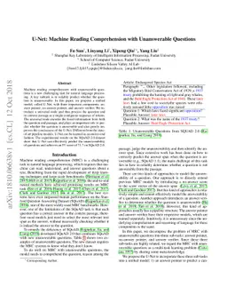 U-Net: Machine Reading Comprehension with Unanswerable Questions