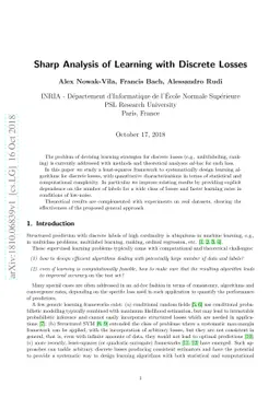 Sharp Analysis of Learning with Discrete Losses