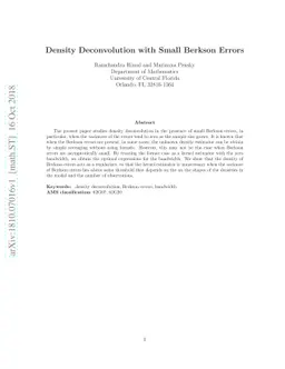Density Deconvolution with Small Berkson Errors