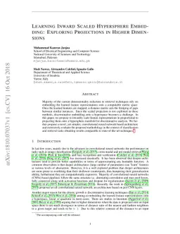 Learning Inward Scaled Hypersphere Embedding: Exploring Projections in
  Higher Dimensions