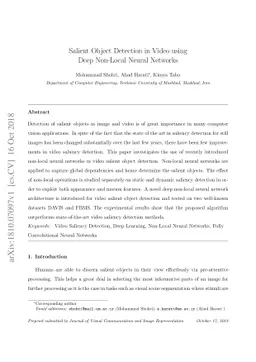 Salient Object Detection in Video using Deep Non-Local Neural Networks