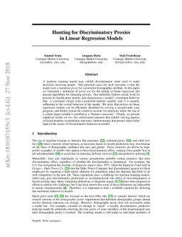 Hunting for Discriminatory Proxies in Linear Regression Models