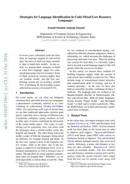 Strategies for Language Identification in Code-Mixed Low Resource
  Languages
