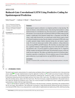 Reduced-Gate Convolutional LSTM Using Predictive Coding for
  Spatiotemporal Prediction