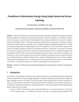 Prediction of Atomization Energy Using Graph Kernel and Active Learning