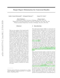 Simple Regret Minimization for Contextual Bandits